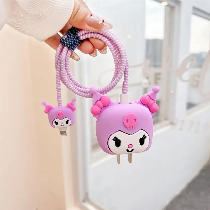 Kuromi Silicone Purple I Phone Charger Protecter