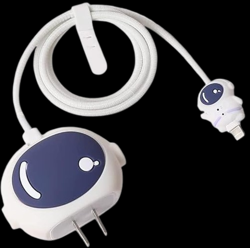 Astronaut White Silicone I Phone charger Protecter