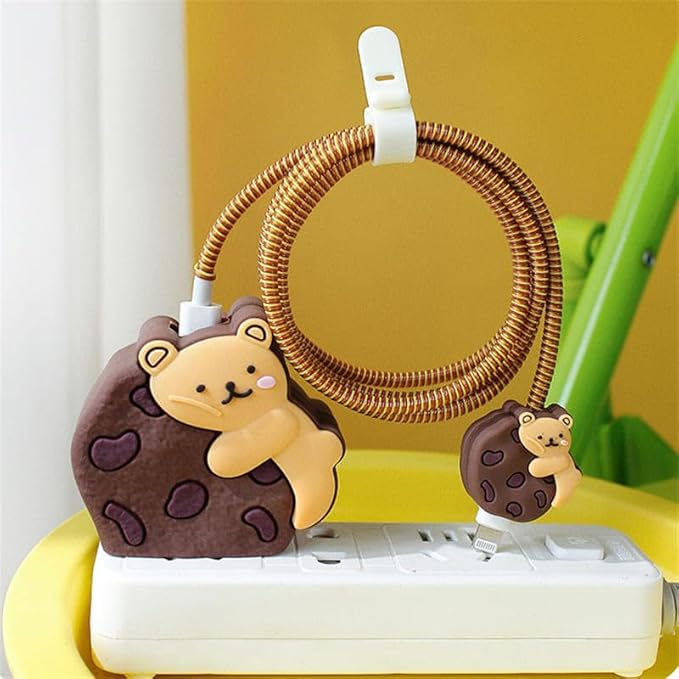 Bear Cookie Silicone I Phone Charger Protecter