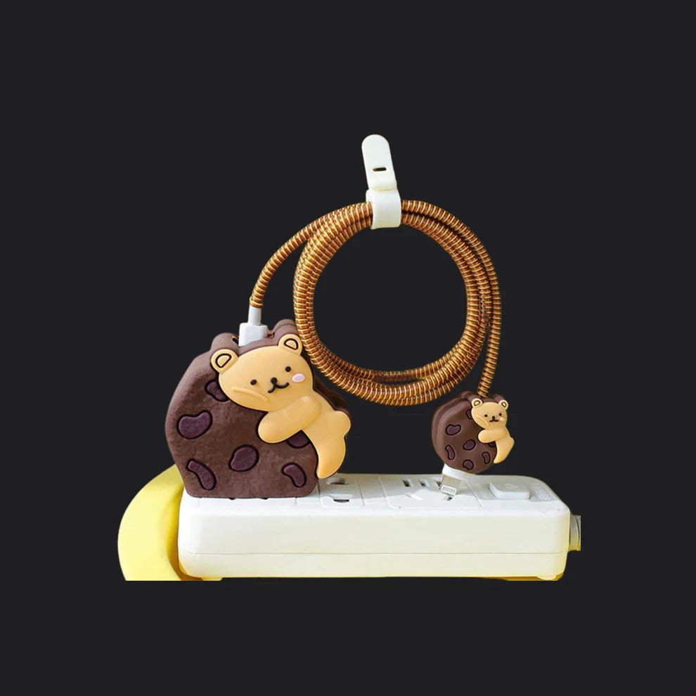 Bear Cookie Silicone I Phone Charger Protecter