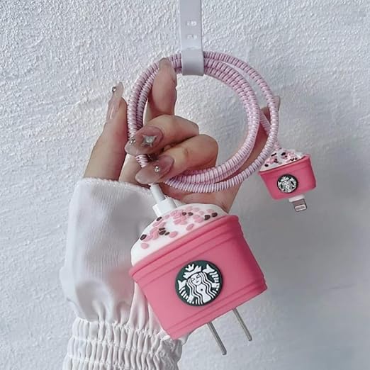 Starbuck Pink I Phone Charger Protecter