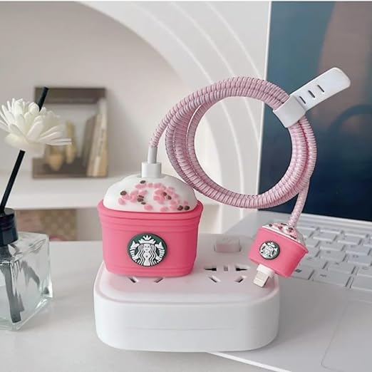 Starbuck Pink I Phone Charger Protecter
