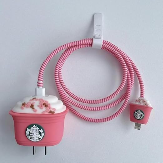 Starbuck Pink I Phone Charger Protecter
