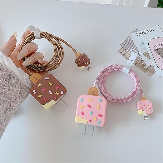 Ice Cream Silicone I Phone Charger Protecter