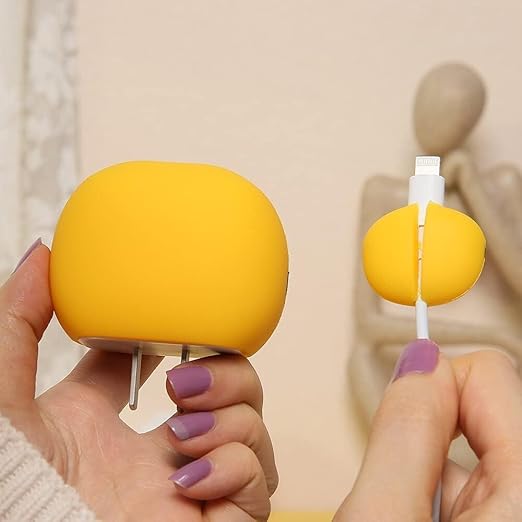 Yellow Owl Silicon I Phone Charger Protecter