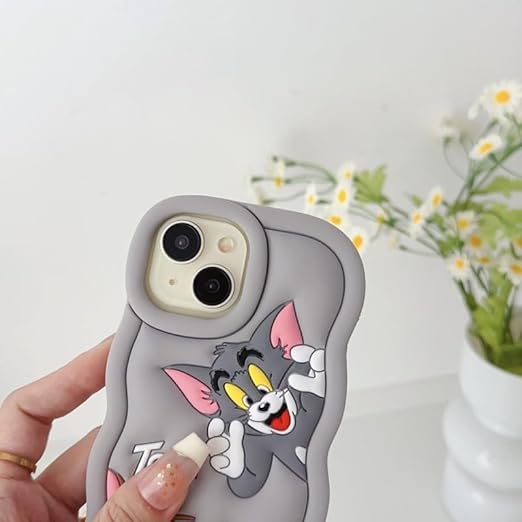 Tom and Jerry Cartoon Case, Full Protective Shockproof Cover for iPhone 15 Pro