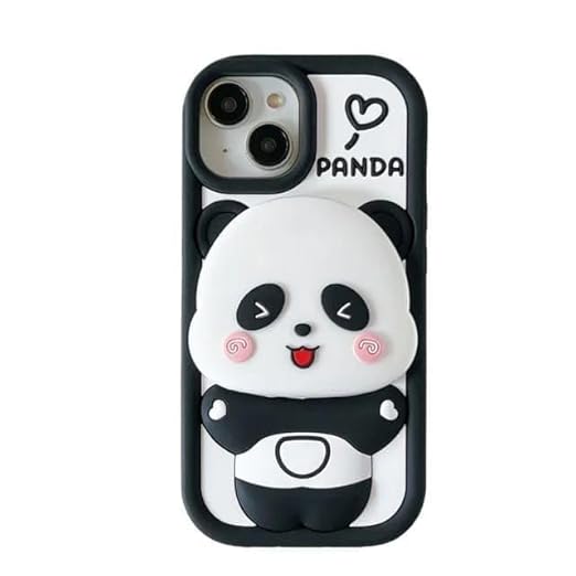 Panda Back Case, Silicon Full Protective Shockproof Cover for iPhone