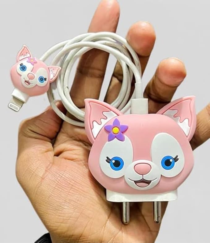 Pink Rabbit I Phone Charger Protecter