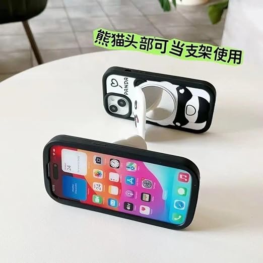 Panda Back Case, Silicon Full Protective Shockproof Cover for iPhone