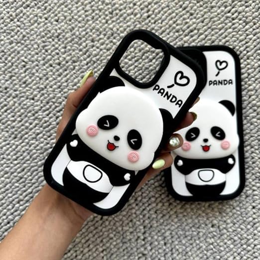 Panda Back Case, Silicon Full Protective Shockproof Cover for iPhone