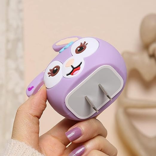 Purple Rabbit Silicone I Phone Charger Protecter