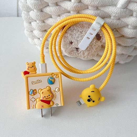 Winnie The Pooh Silicone I Phone Charger Protecter