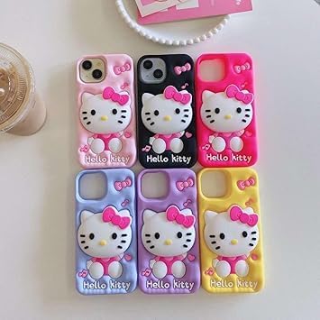 Hello Kitty Cartoon Case, Full Protective Shockproof Cover for iPhone 15 Pro
