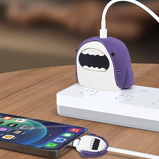Shark New design Silicon I Phone Charger Protecter