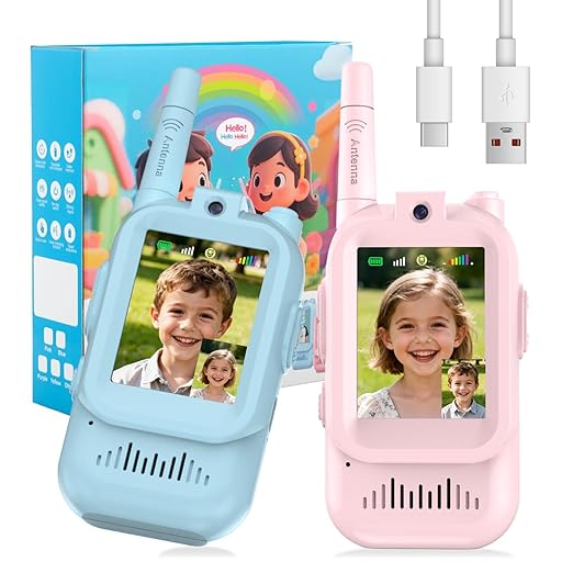 Kids Video Walkie Talkie with Camera & 2-Way Audio – Rechargeable Long Range Toy for Boys & Girls
