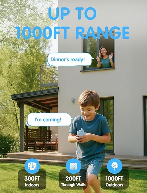 Kids Video Walkie Talkie with Camera & 2-Way Audio – Rechargeable Long Range Toy for Boys & Girls