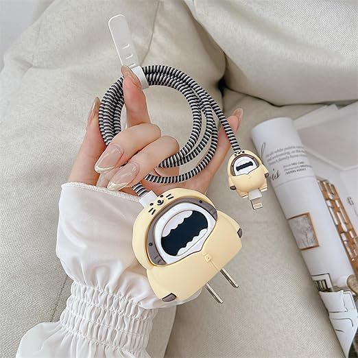 Shark design Silicon I Phone Charger Protecter