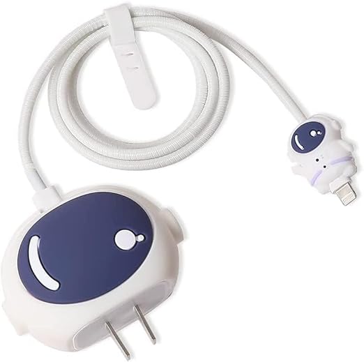 Astronaut White Silicone I Phone charger Protecter