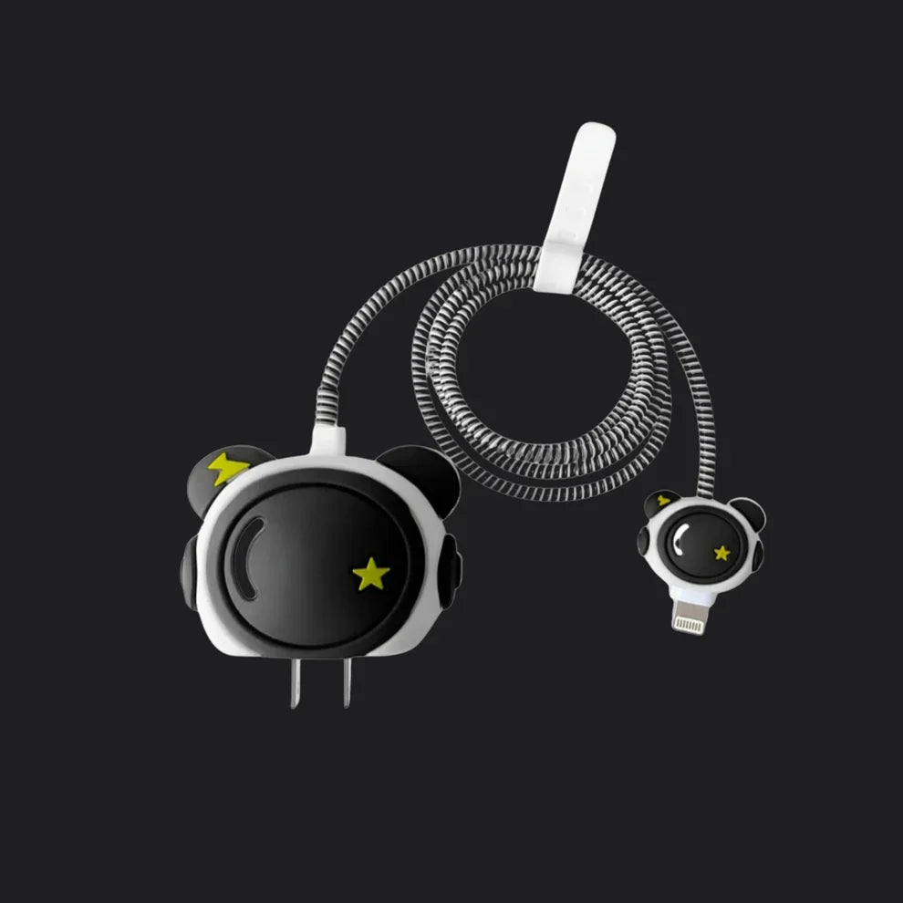 Astronaut Black Silicone I Phone charger Protecter