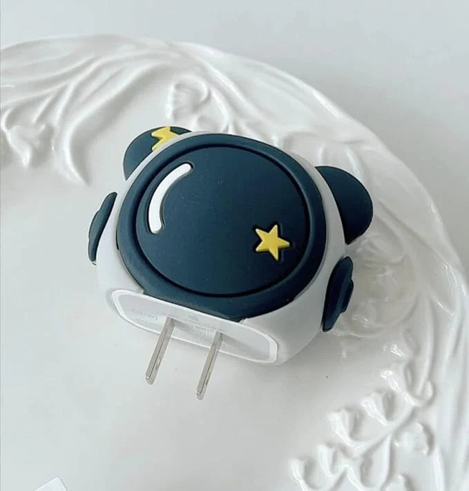 Astronaut Black Silicone I Phone charger Protecter