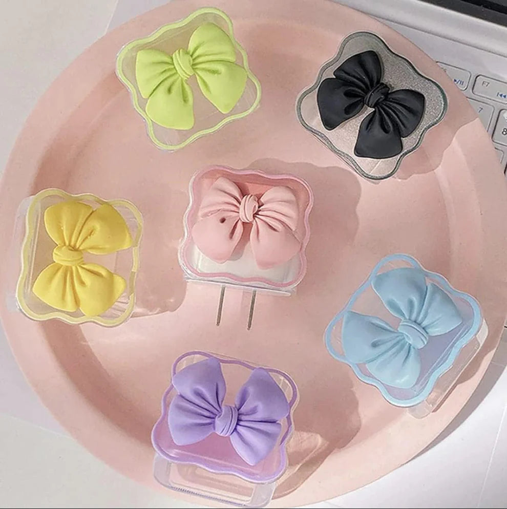 Purple Bow Silicon I Phone Charger Protecter