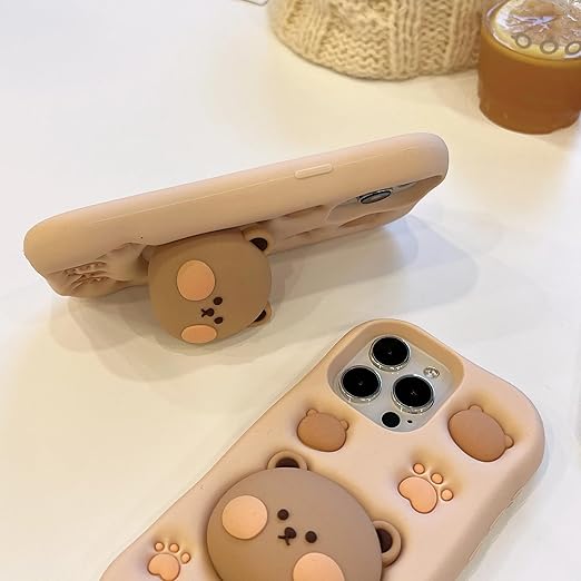 Bear Cartoon Case, Silicon Full Protective Shockproof Cover for iPhone
