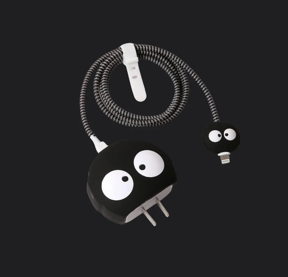 Black Owl Silicone I Phone Charger Protecter