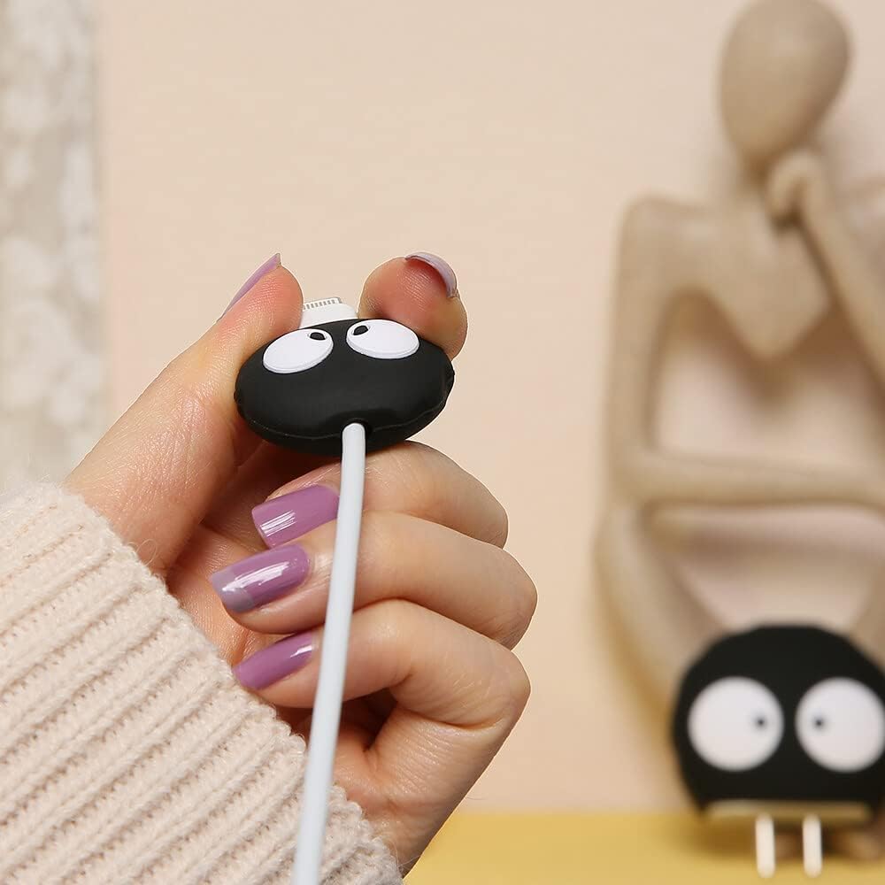 Black Owl Silicone I Phone Charger Protecter