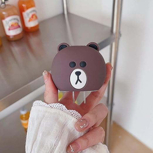 Brown Bear Silicone I Phone Charger Protecter