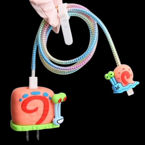 Green Snail Silicon I Phone Charger Protecter