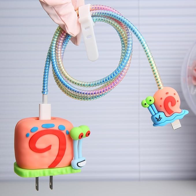 Green Snail Silicon I Phone Charger Protecter