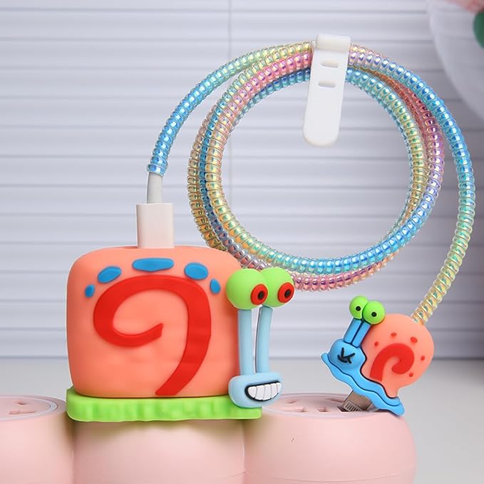 Green Snail Silicon I Phone Charger Protecter