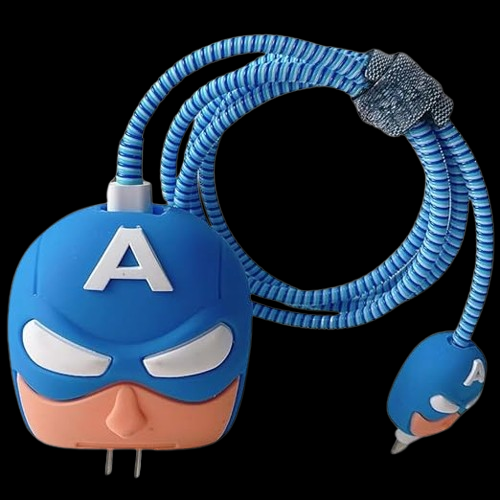 Captain America Themed Silicone I Phone Charger Protecter