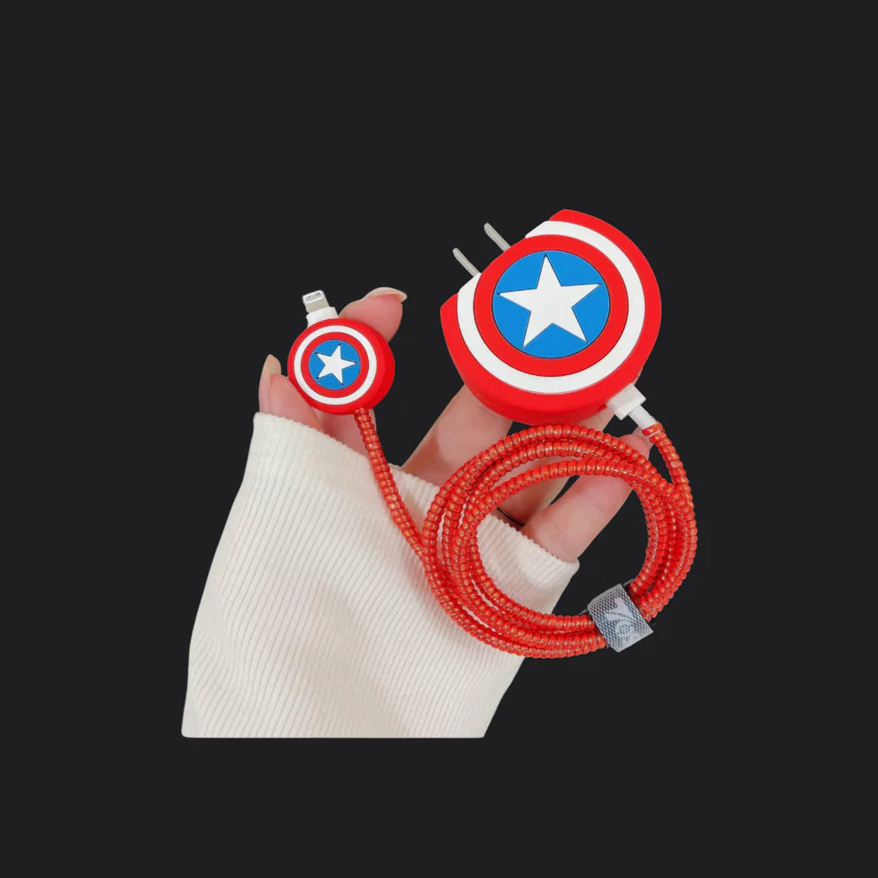 Captain America Silicone I Phone Charger Protecter