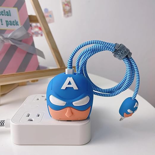 Captain America Themed Silicone I Phone Charger Protecter