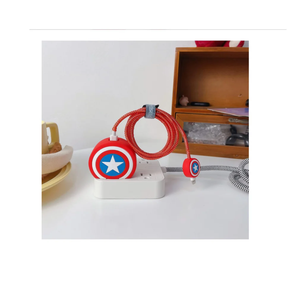 Captain America Silicone I Phone Charger Protecter
