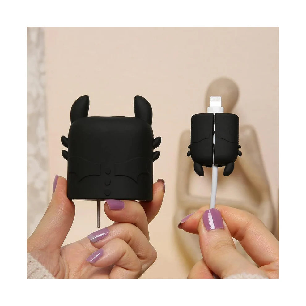 Cute Black Monster Silicone I Phone Charger Protecter