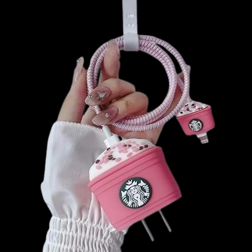 Starbuck Pink I Phone Charger Protecter