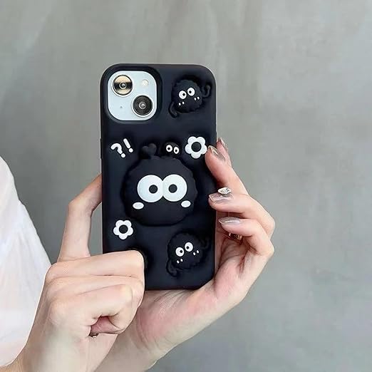 Cute Eyes Back Case, Silicon Full Protective Shockproof Cover for iPhone