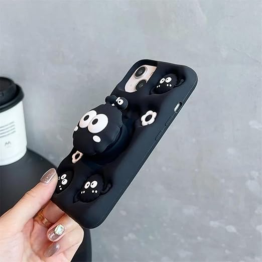 Cute Eyes Back Case, Silicon Full Protective Shockproof Cover for iPhone