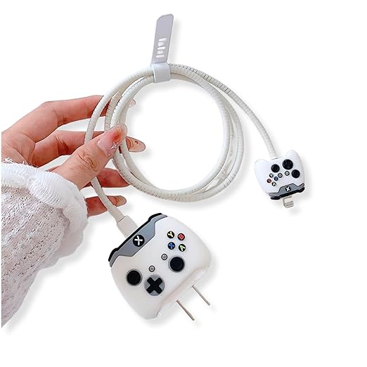 White Game Console Silicon I Phone Charger Protecter