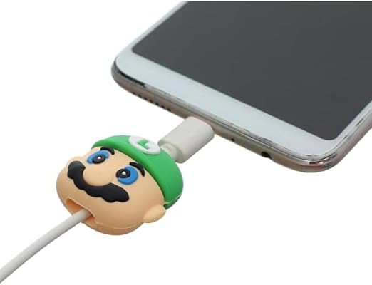 Mario Green Silicon I Phone Charger Protecter
