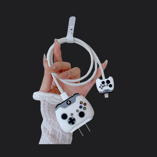 White Game Console Silicon I Phone Charger Protecter