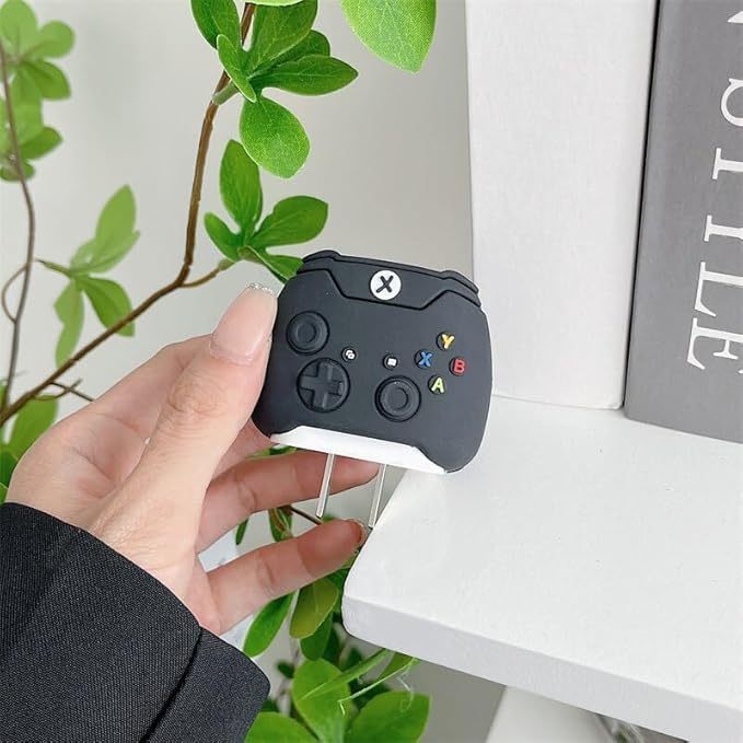 Black Game Console Silicon I Phone Charger Protecter