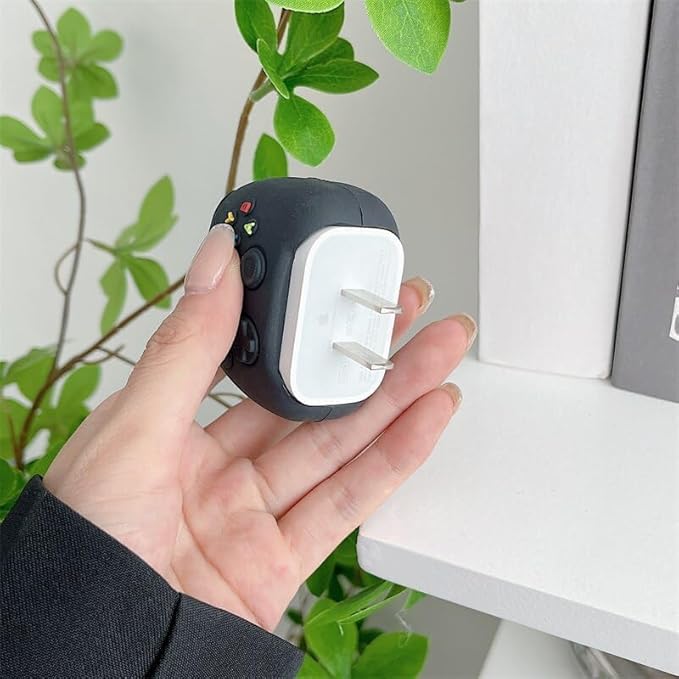 Black Game Console Silicon I Phone Charger Protecter