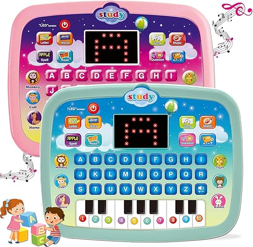 Electronic Laptop Toy for Boys & Girls Kids Tablet Toddler Learning Pad with LED
