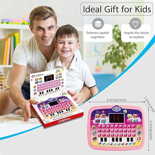 Electronic Laptop Toy for Boys & Girls Kids Tablet Toddler Learning Pad with LED