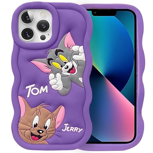 Tom and Jerry Cartoon Case, Full Protective Shockproof Cover for iPhone 15 Pro Regular