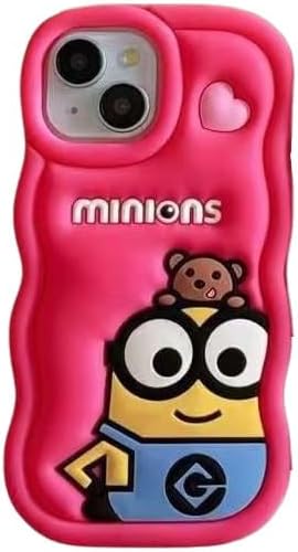 Minions Cartoon Case, Full Protective Shockproof Cover for iPhone 15 Pro Regular