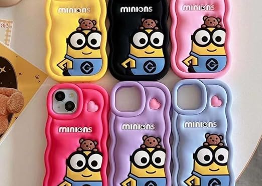Minions Cartoon Case, Full Protective Shockproof Cover for iPhone 15 Pro Regular